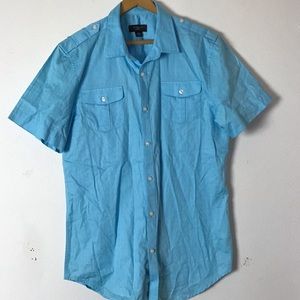 Attention short sleeve button down shirt